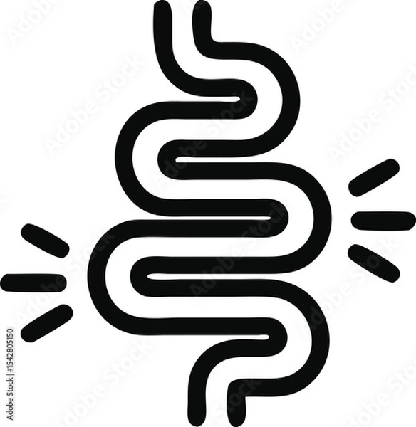 Fototapeta Gut constipation icon. intestine vector illustration isolated on white background. Stomach and digestion business concept.
