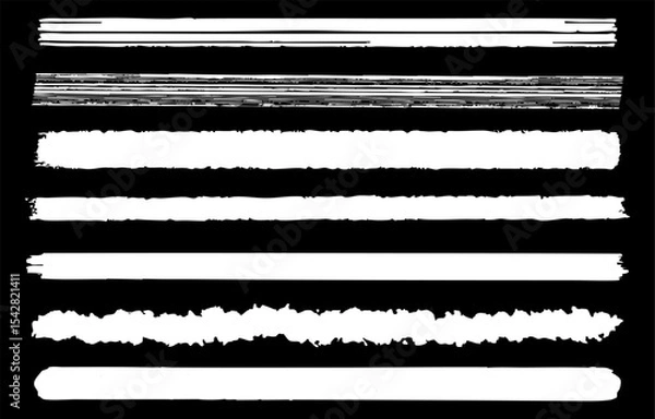 Fototapeta White Brush Line Set (Japanese Design Material)