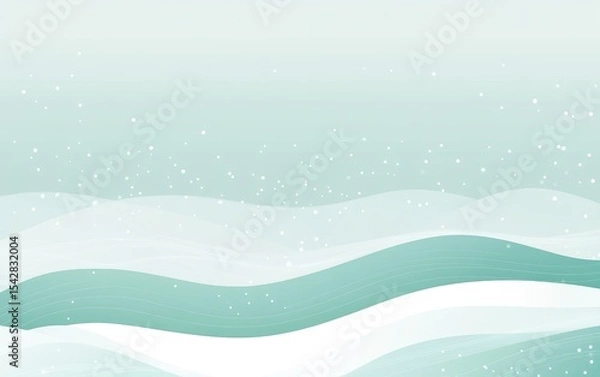 Obraz Light teal, soft waves, subtle snowfall