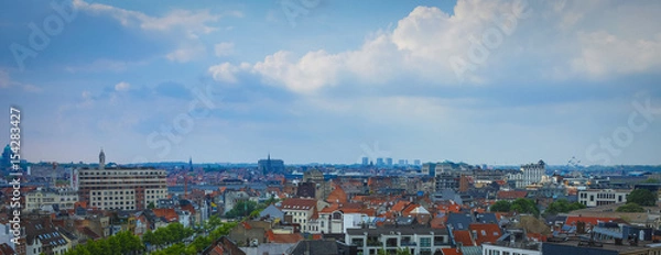 Obraz Aerial view of Brussels, Belgium with the Atomium building