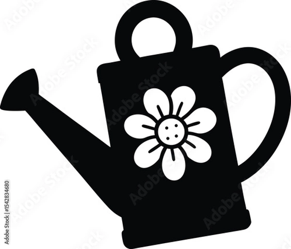 Obraz cute watering can vector silhouette art and illustration