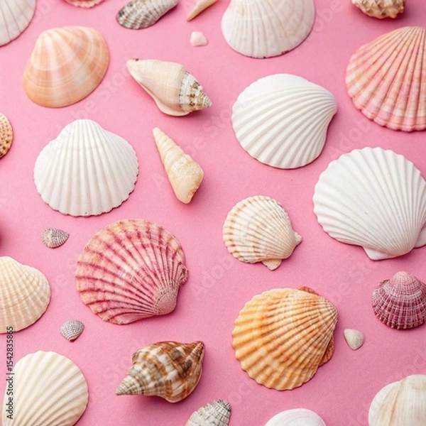 Fototapeta seashells on white background