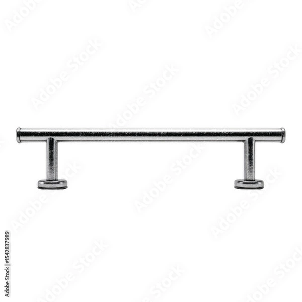 Obraz A sleek, modern metal grab bar with two sturdy mounting bases designed for support and stability.