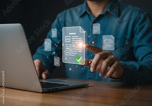 Fototapeta Efficient Document Management System Optimizing Workflow and Accessibility