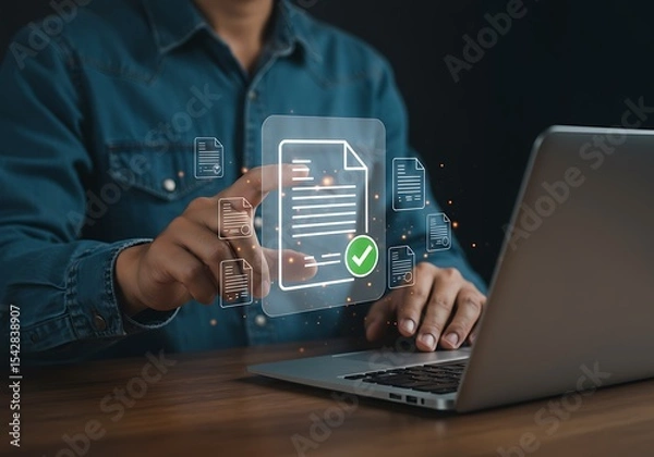 Fototapeta Digital Document Management Workflow Automation Enhancing Business Efficiency