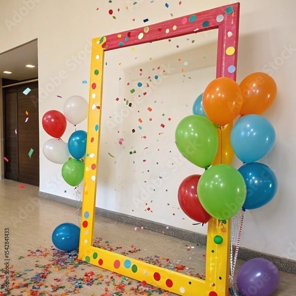 Fototapeta frame with balloons