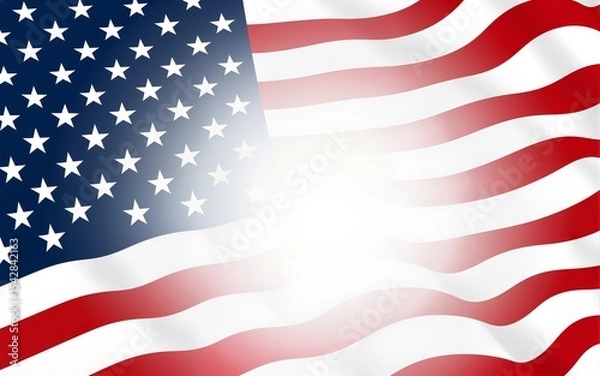 Obraz Memorial Day with American Flag Background Banner. Vector Illustration. U.S. Flag. United States Flag. High quality