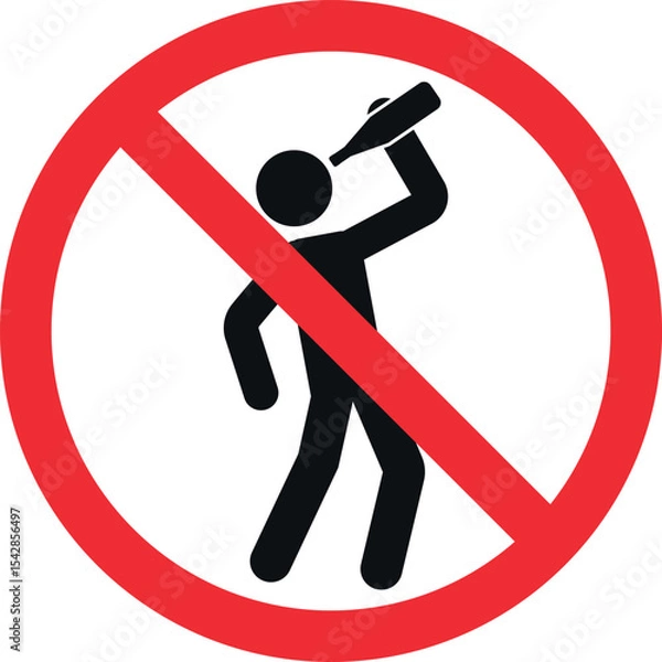 Obraz No alcohol sign.Drunk man not allowed sign. Forbidden signs and symbols.