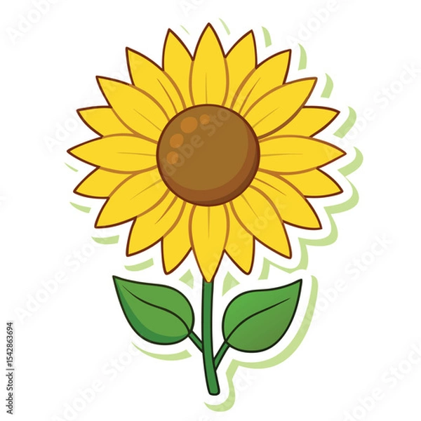 Obraz sunflower sticker on white background
