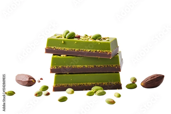 Obraz Levitation of Dubai chocolate bars floating sweet delight