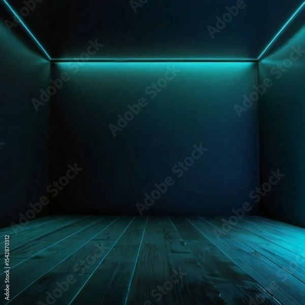 Fototapeta empty room with green wall