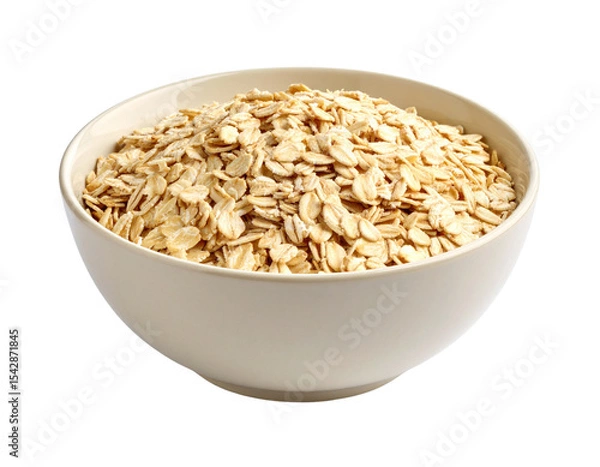 Obraz Bowl of oatmeal is sitting on a transparent background