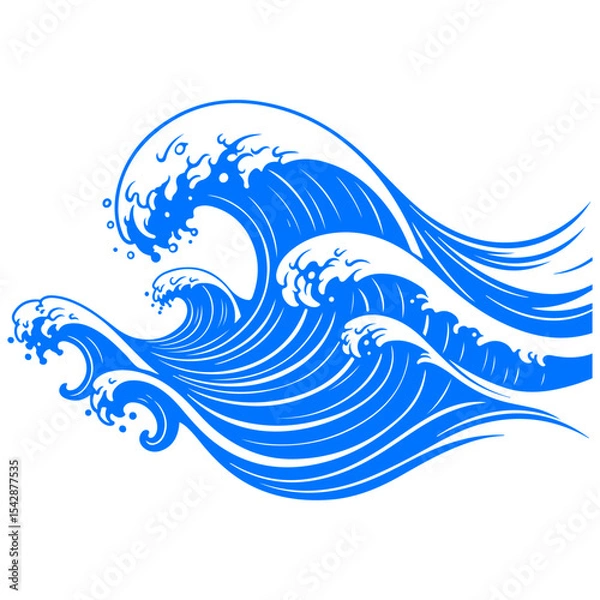 Obraz A futuristic composition of interlacing waves creating a glorious and beautiful digital tapestry illustration