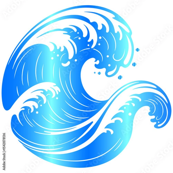 Obraz Stylish and artistic vector waves creating a glorious and beautiful abstract background illustration