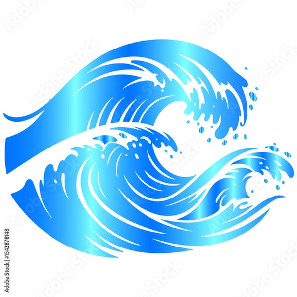 Obraz Abstract background with harmonious and symmetrical geometric waves, a stylish vector illustration
