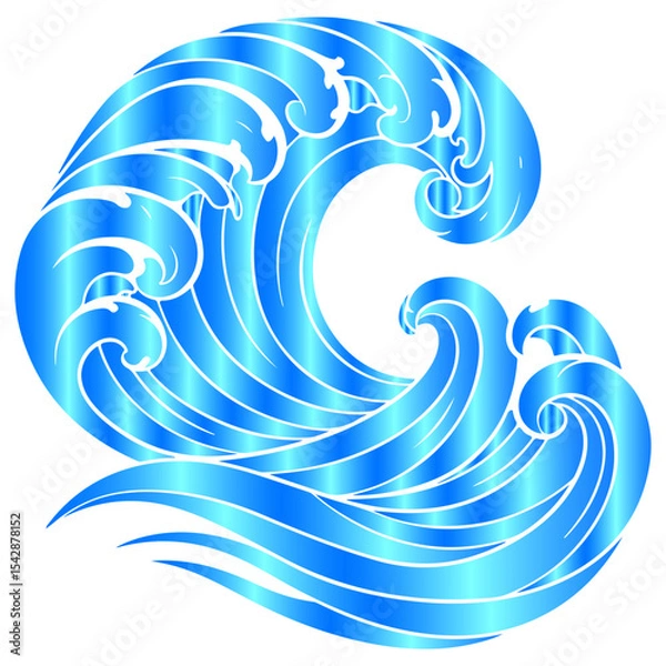 Obraz A glorious and harmonious composition of geometric waves, a beautiful vector background design