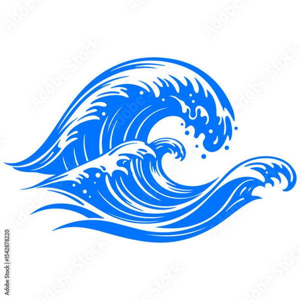 Obraz A painterly and abstract interpretation of ocean waves, a glorious artistic vector illustration