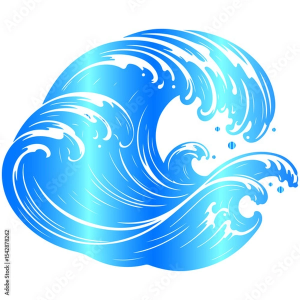 Obraz Glorious and modern minimalist waves, a beautiful vector illustration for stylish, clean designs