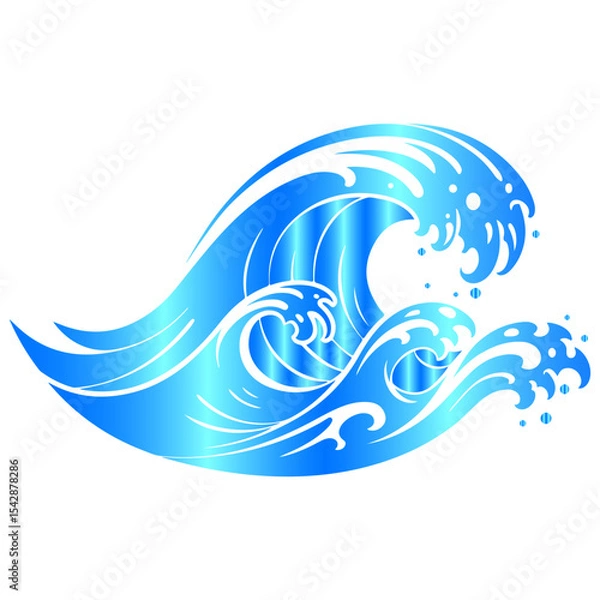 Fototapeta The abstract essence of water, an artistic and harmonious vector background wave design
