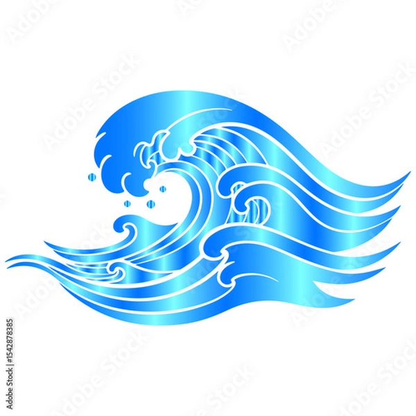 Obraz Capturing the essence of modernism with minimalist, geometric waves vector graphic illustration
