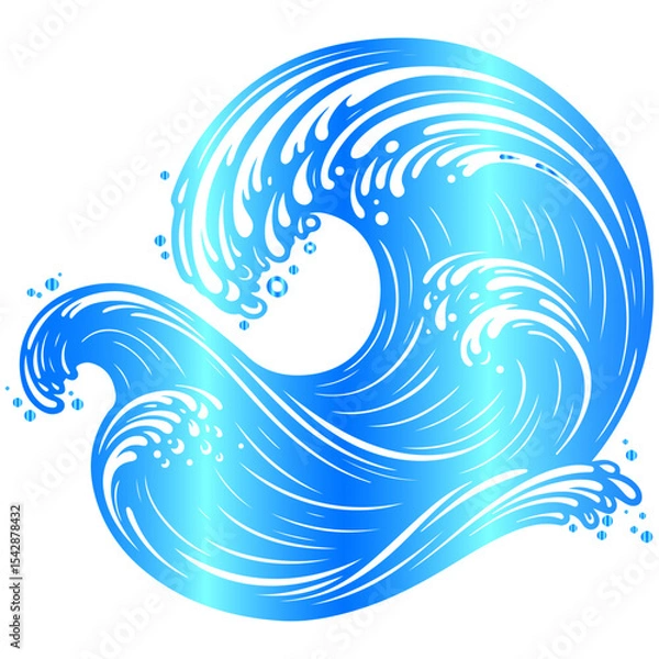 Obraz Modern minimalist wave illustration featuring clean, elegant lines for a contemporary vector background