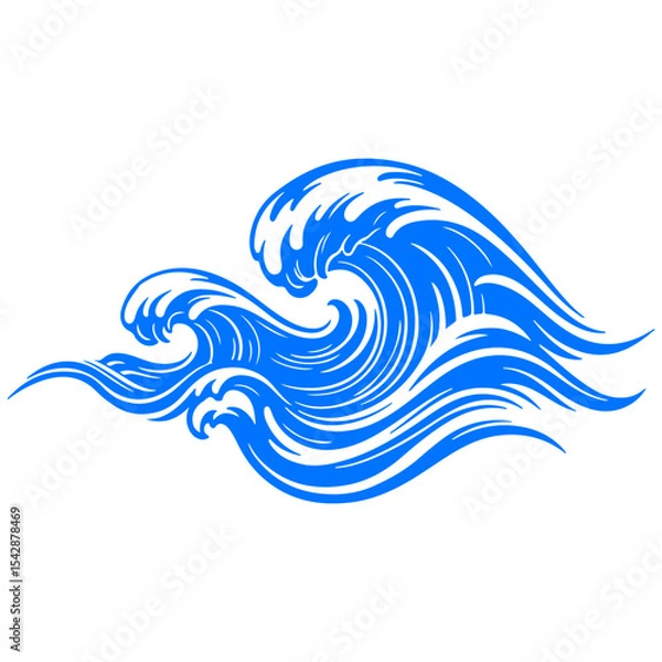 Obraz A contemporary and minimalist wave pattern, a stylish and harmonious vector art illustration