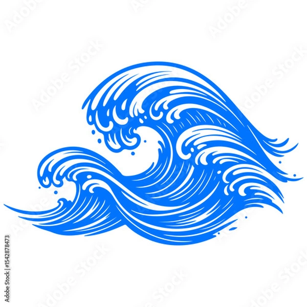 Obraz Clean and stylish minimalist wave lines, a modern and harmonious vector graphic illustration
