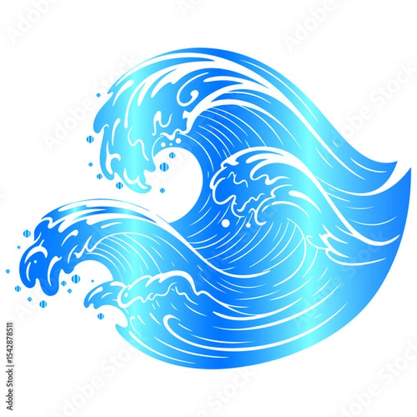 Obraz A modern and minimalist interpretation of waves, a stylish and abstract vector illustration