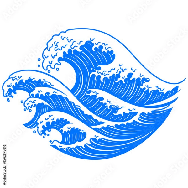 Obraz Stylized waves with elegant curves, a luxurious and premium vector background graphic design