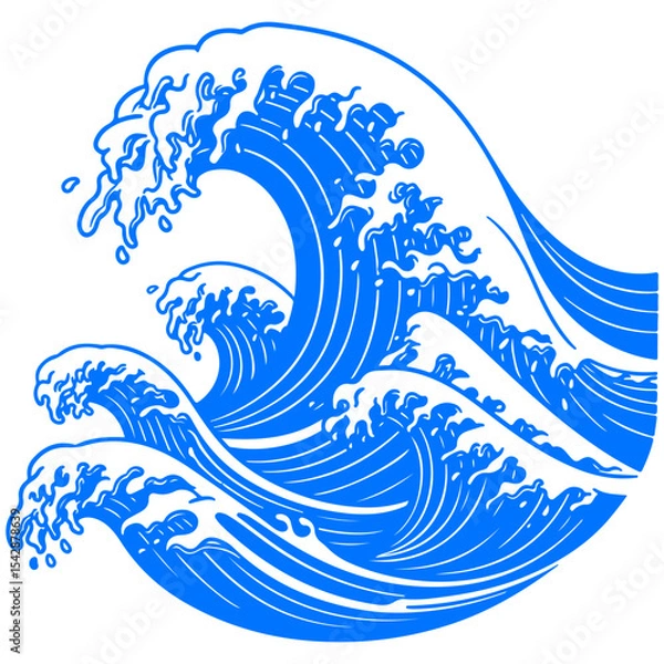Obraz The powerful and dynamic motion of waves, a beautiful and glorious vector background design