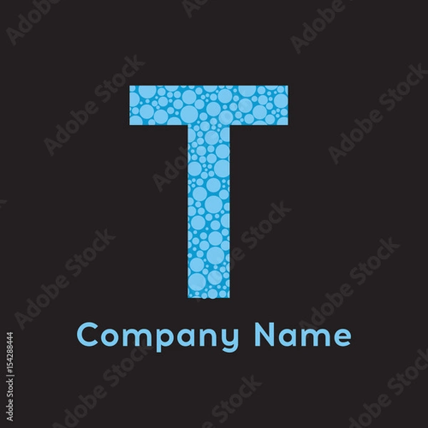 Fototapeta Letter T Bubbles Vector. Gold Bubble Design Vector Illustration.