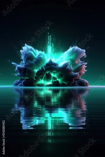 Fototapeta Abstract explosion over water
