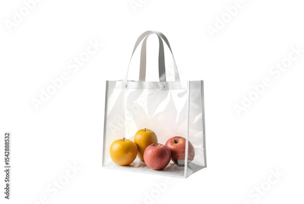 Obraz Minimalist clear tote bag mockup with handle perfect casual companion
