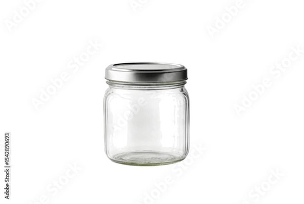 Obraz Mockup of empty glass jar with tin lid minimal style
