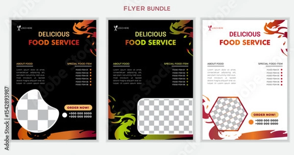 Obraz Creative, modern and professional restaurant food flyer a4 poster template layout design.Modern restaurant food flyer template design, brochure design template	