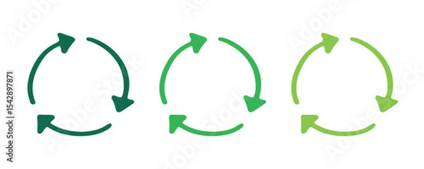 Fototapeta Hand drawn recycle arrow icon Recycling resources symbol Reuse of materials, zero waste, green environment, saving the planet