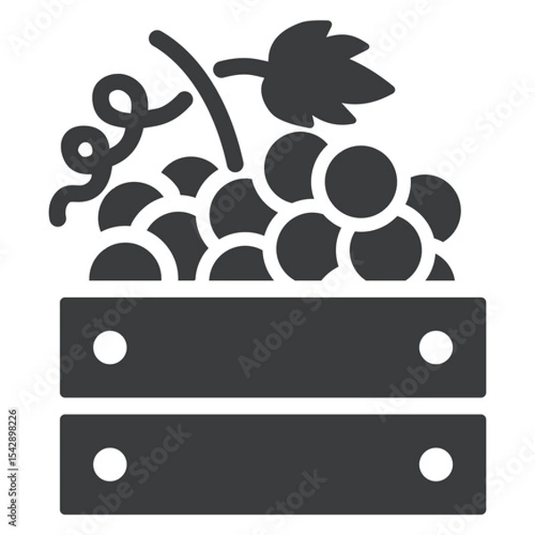 Obraz Grapes in Crate Icon