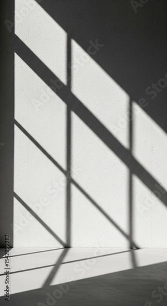 Fototapeta Diagonal Window Light on Concrete Wall