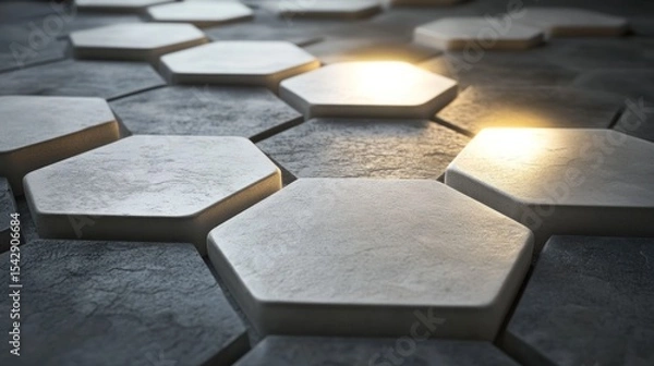 Obraz Abstract geometric pattern of hexagonal shapes.