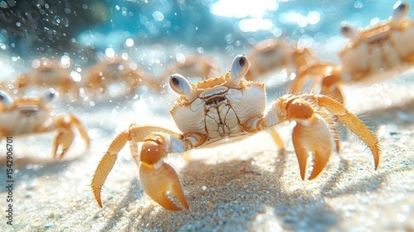 Obraz Close-up of a crab in shallow water.