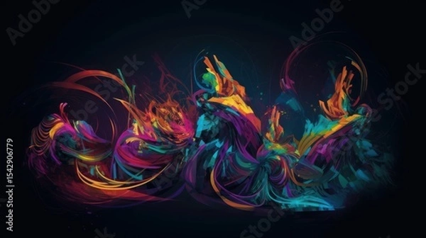 Obraz Abstract design with vibrant colors and flowing shapes.