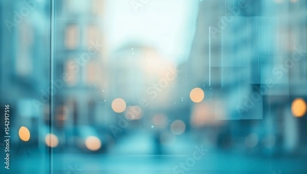 Fototapeta Contemporary Commercial Building with Blurred Window Facade for Background Use