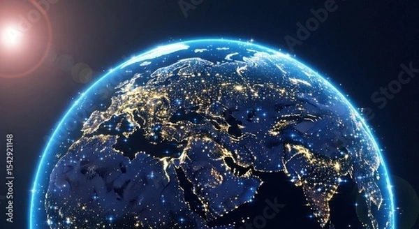 Obraz Earth at Night a Beautiful Celestial Viewpoint