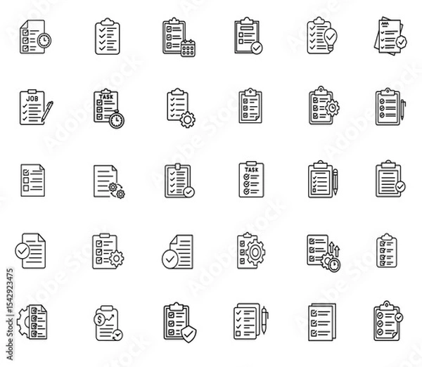 Fototapeta Business Task List Vector Illustration – Productivity and Time Management Icon