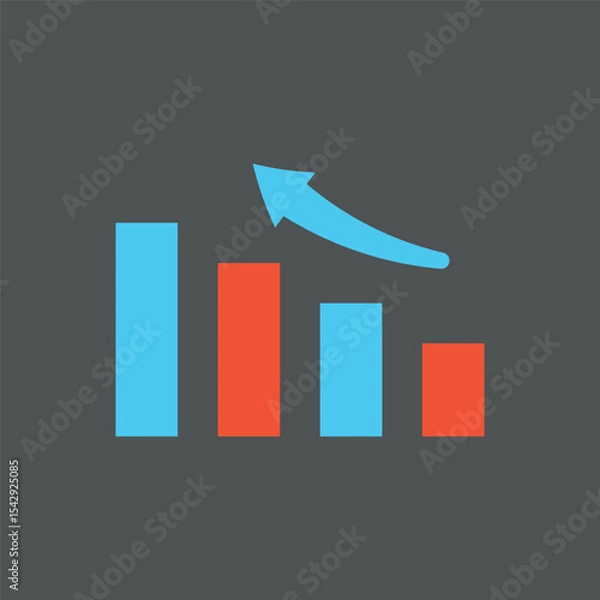 Fototapeta Pie chart in vibrant segments builds a bright and modern visualization icon.