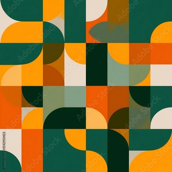 Fototapeta Simple graphic vector seamless pattern in spring - summer trendy colors