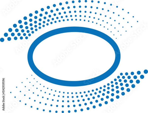 Obraz Abstract Blue Oval with Dot Pattern