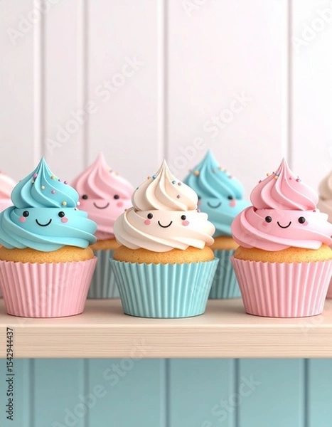 Fototapeta cupcakes with icing