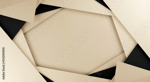 Fototapeta Beige and Black Abstract Geometric Design: Modern Background Texture