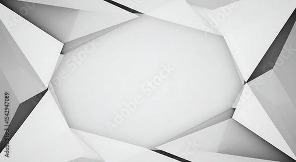Fototapeta Abstract Geometric Background: Modern White Polygonal Design